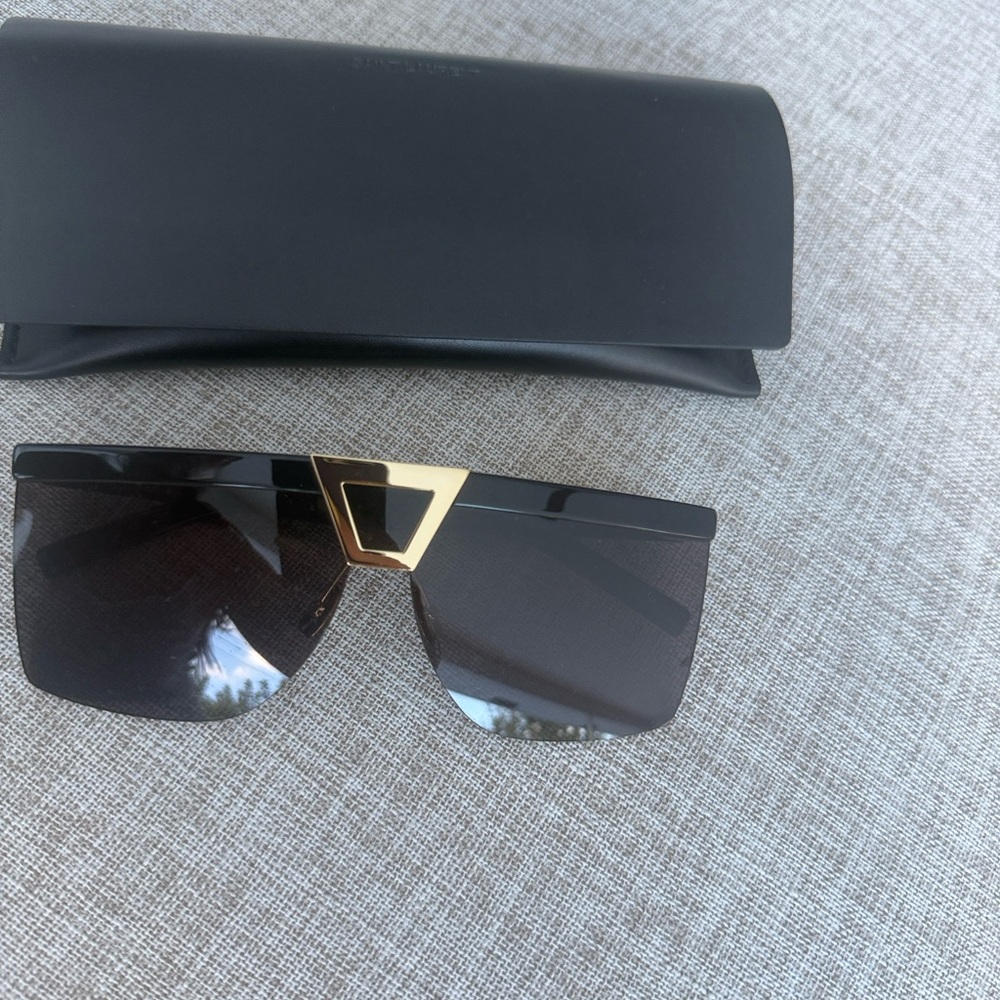 Yves Saint Laurent Black and Gold Sunglasses - Picture 4 of 9